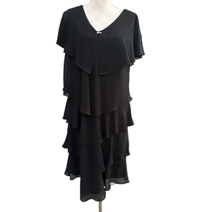 Patra Black Layered Cocktail Dress